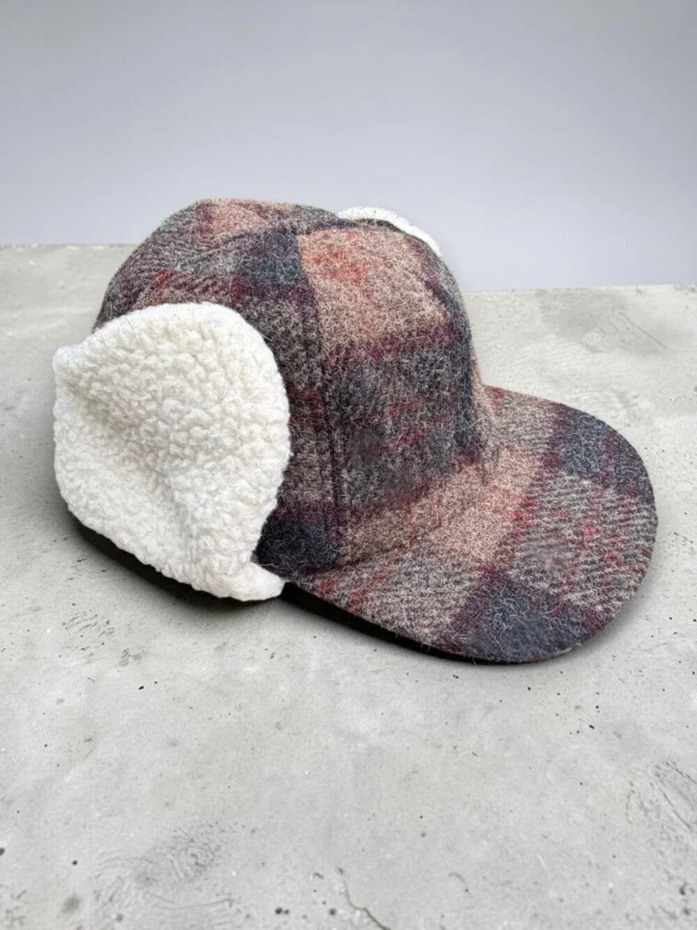 J.Crew Y2K Plaid Wool Blend Trapper Hat Sherpa Ear Flap Aviator Cap Heritage M